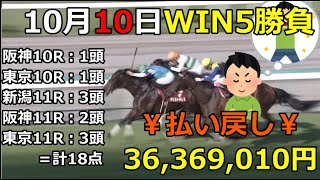 【競馬】￥WIN5￥払い戻し金￥36,369,010円！←18点で勝負！【Horse racing】